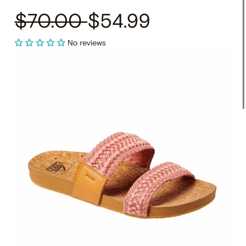 Reef Woven Pink and Tan Slides